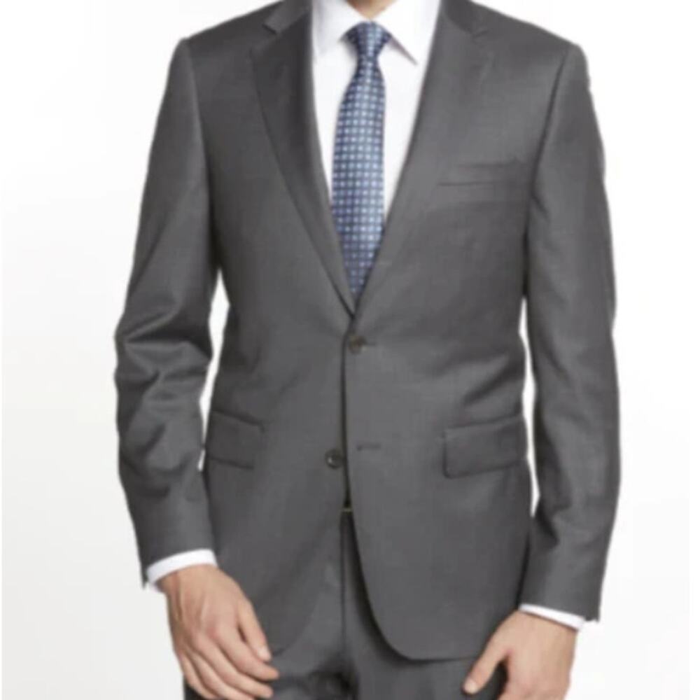 Mantoni 2 Button Suit Jacket Blazer Sportscoat Men's 38 Gray Wool